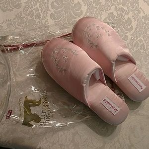 American Girl Shoes - American Girl pink satin XL girl's slippers NWOT American Girl Shoes - American Girl pink satin XL girl's slippers NWOT